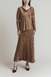 Isabella Leopard Print Satin Blouse