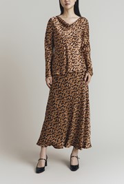 Isabella Leopard Print Satin Blouse