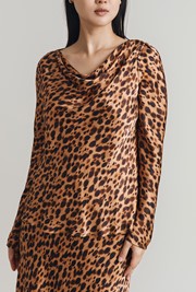 Isabella Leopard Print Satin Blouse