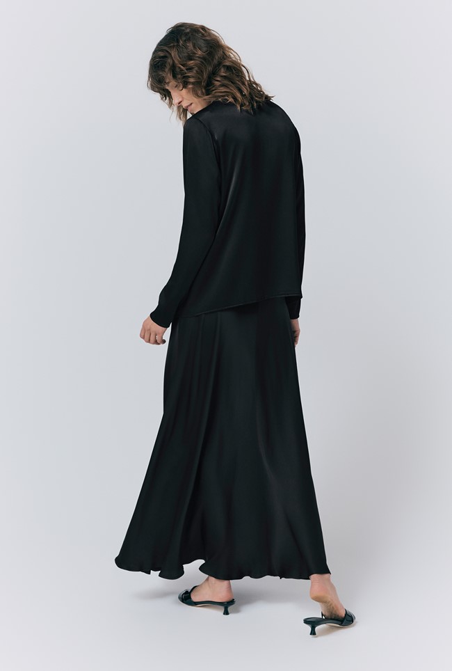 Efie Satin Button Through Blouse