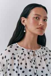 Karina Polka Dot Long Sleeve Blouse