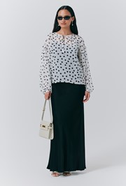 Karina Polka Dot Long Sleeve Blouse