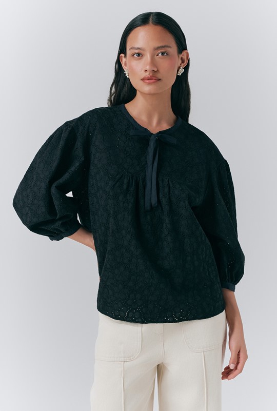 Loren Embroidered Cotton Blouse