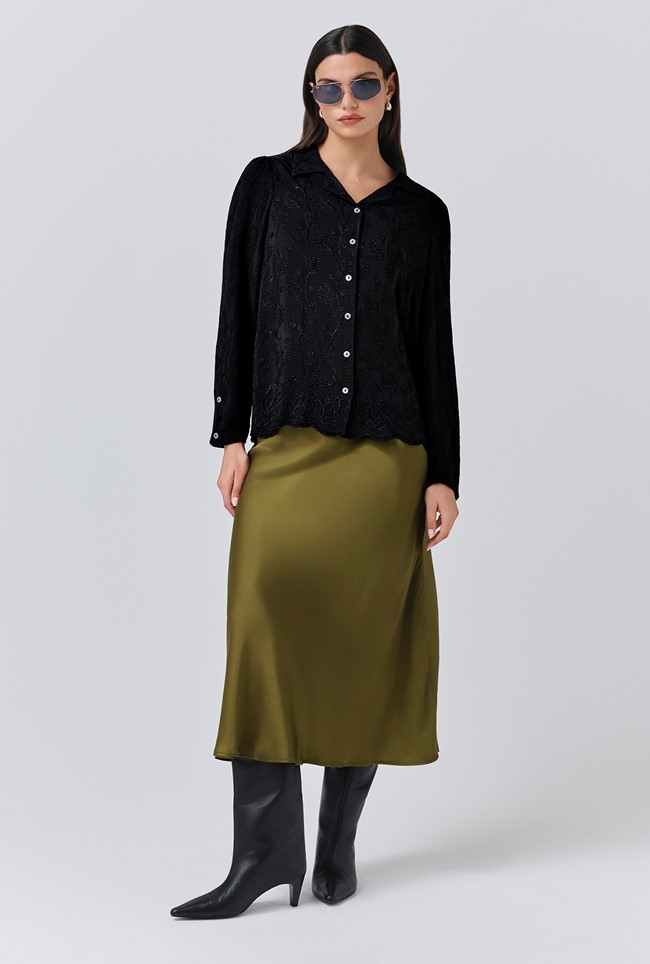 Emily Embroidery Button Through Blouse