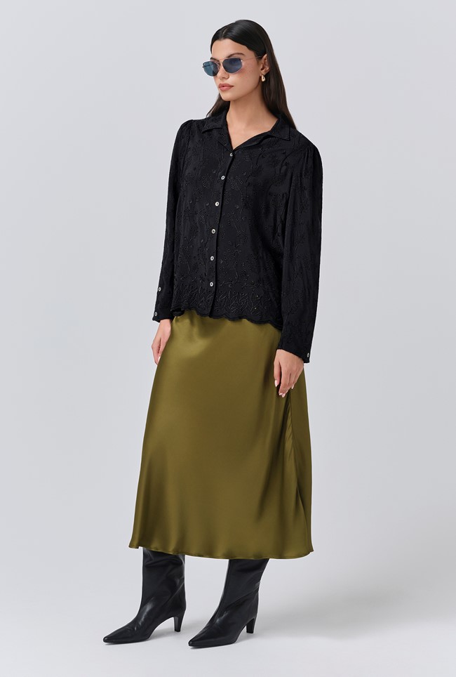 Emily Embroidery Button Through Blouse