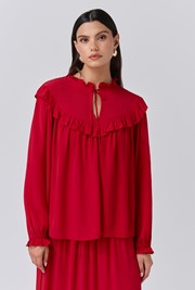 Talia Crepe Tie Neck Blouse