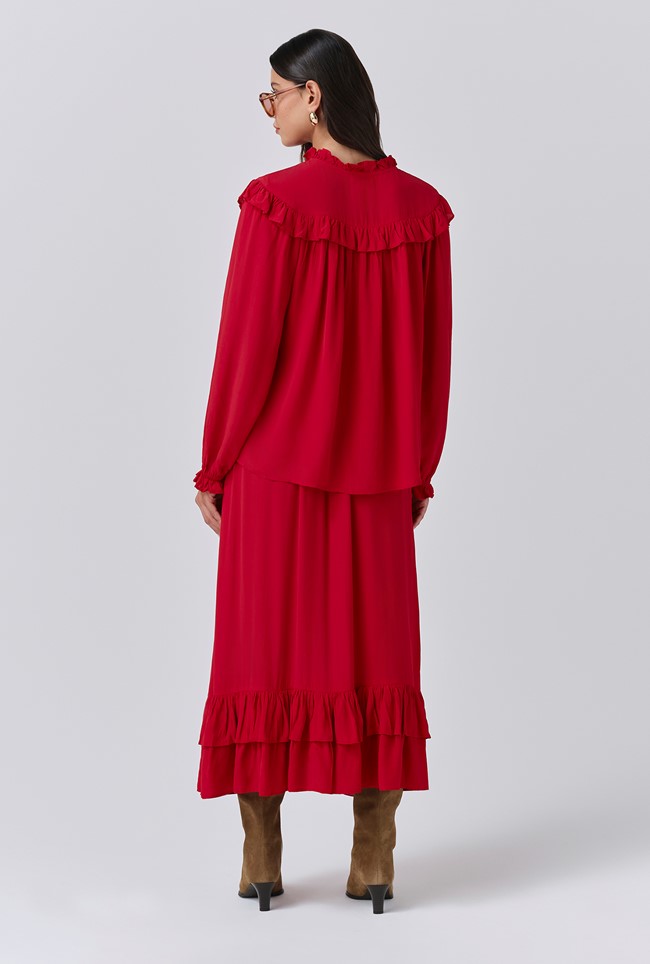 Talia Crepe Tie Neck Blouse