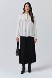 Talia Crepe Tie Neck Blouse