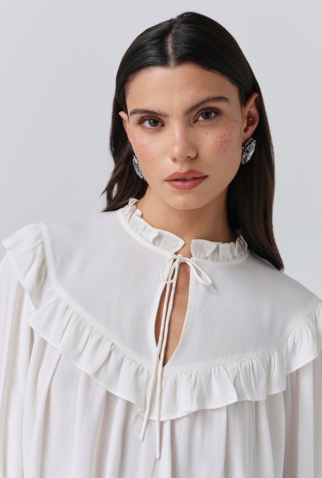 Talia Crepe Tie Neck Blouse