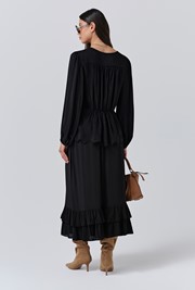 Ada Crepe V Neck Button Down Blouse