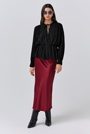Amber Crepe Tie Neck Blouse