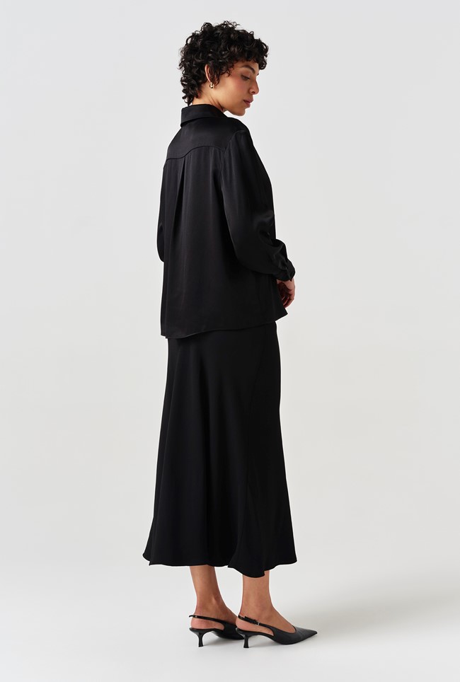 Esther Collared Satin Shirt