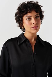 Esther Collared Satin Shirt
