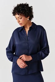 Esther Collared Satin Shirt