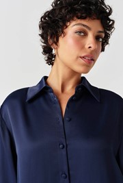Esther Collared Satin Shirt