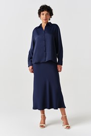 Esther Collared Satin Shirt