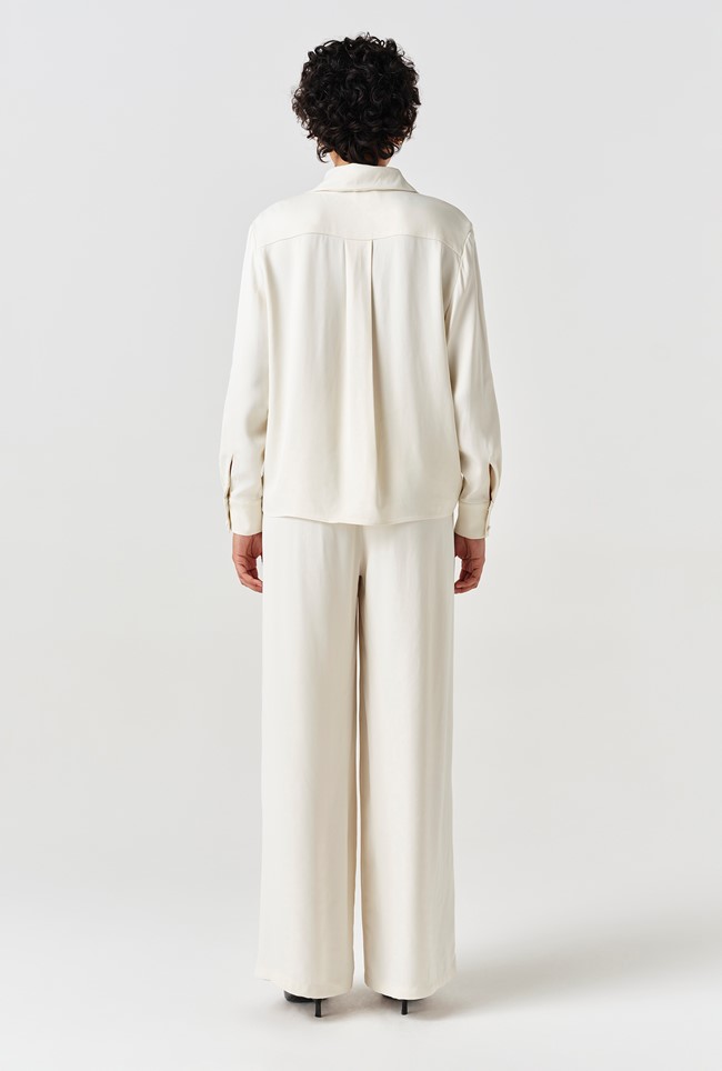 Esther Collared Satin Shirt