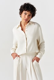Esther Collared Satin Shirt