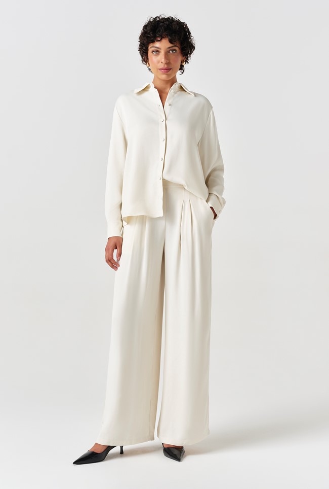 Esther Collared Satin Shirt