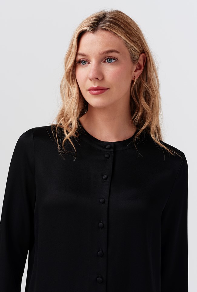 Efie Luxurious Satin Back Crepe Blouse