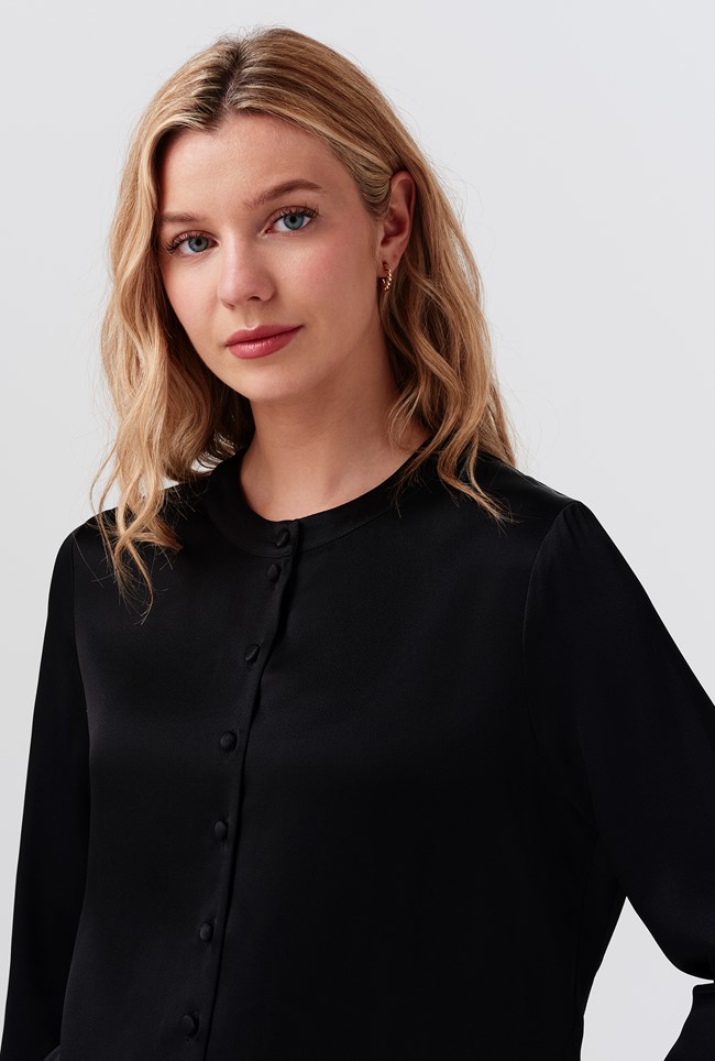 Efie Luxurious Satin Back Crepe Blouse