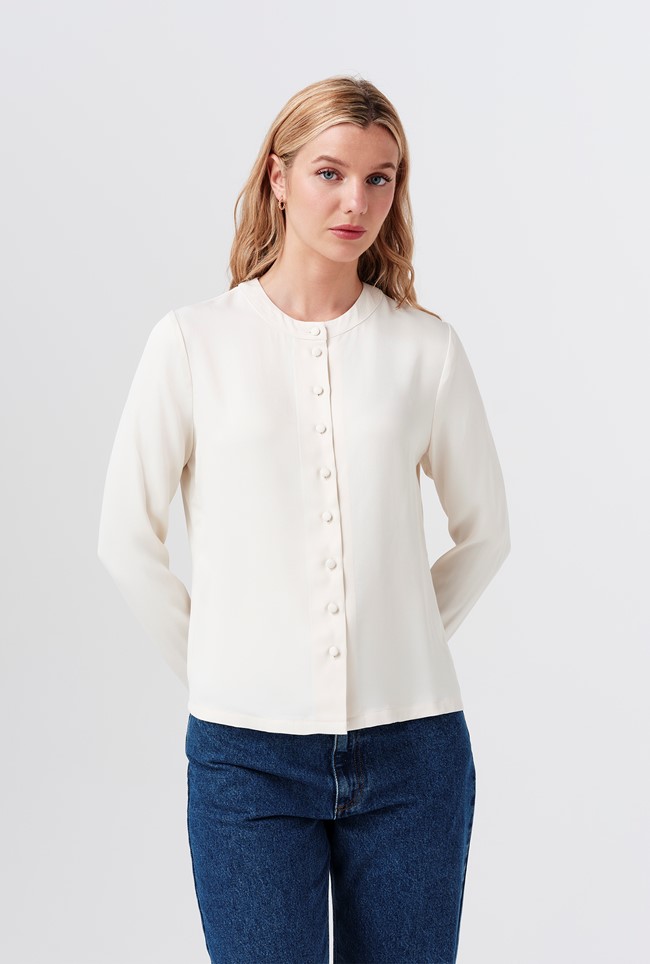 Efie Satin Back Crepe Blouse