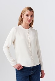 Efie Satin Back Crepe Blouse