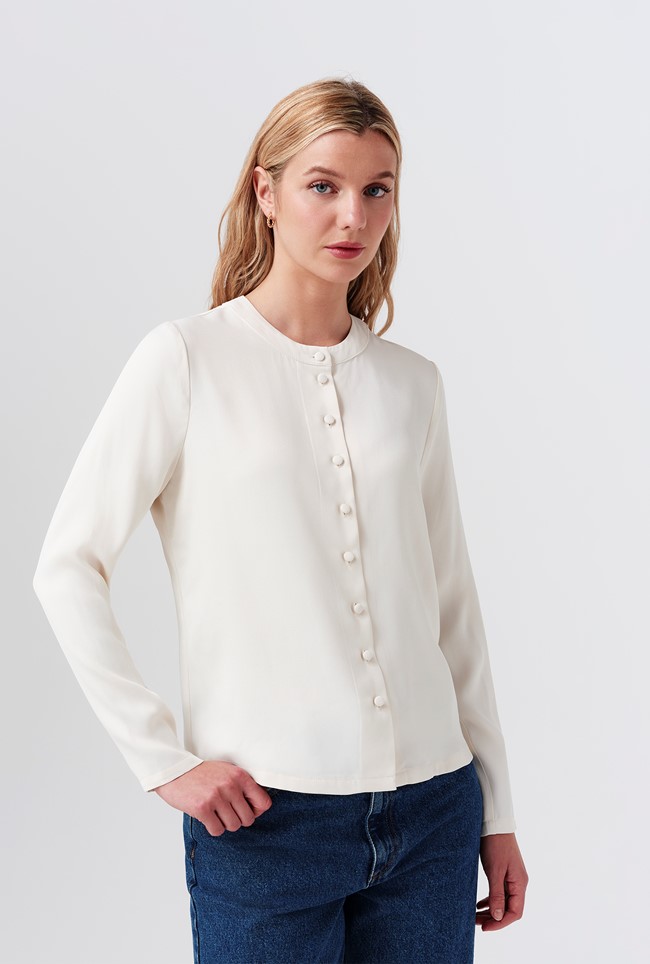 Efie Satin Back Crepe Blouse
