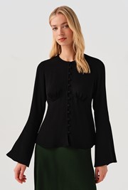 Ceaira Button Down Bell Sleeve Blouse