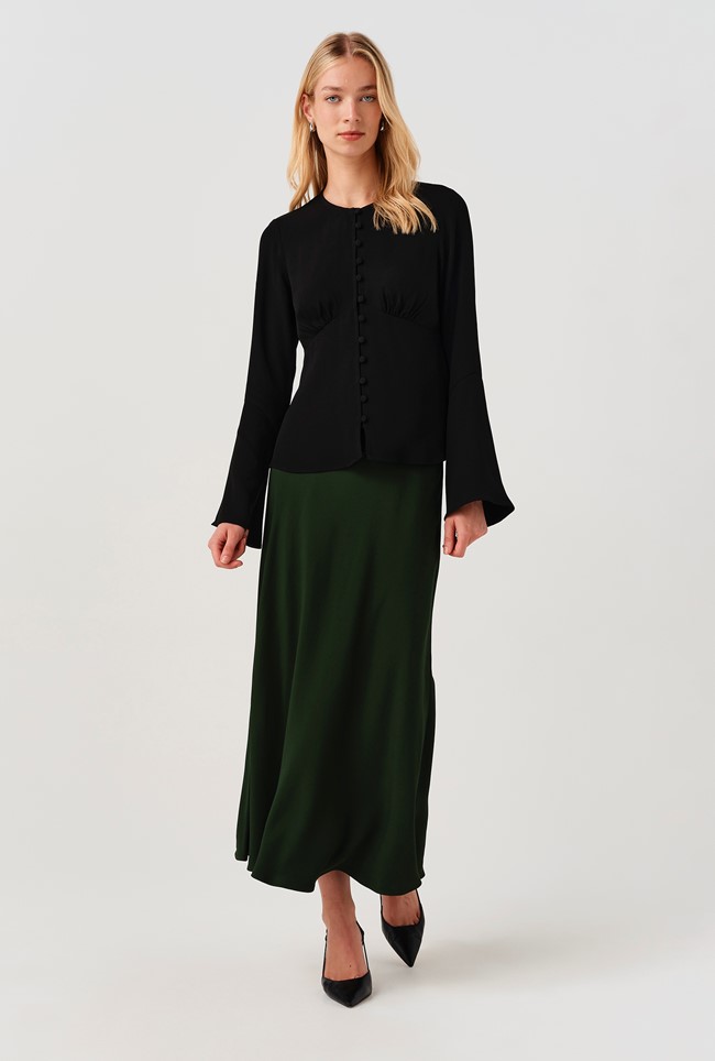 Ceaira Button Down Bell Sleeve Blouse