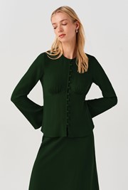 Ceaira Button Down Bell Sleeve Blouse