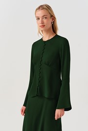Ceaira Button Down Bell Sleeve Blouse