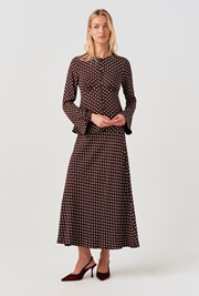 Ceaira Spot Button Bell Sleeve Blouse