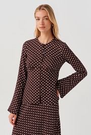 Ceaira Spot Button Bell Sleeve Blouse