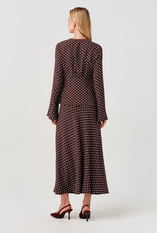 Ceaira Spot Button Bell Sleeve Blouse