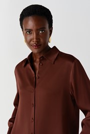 Esther Collared Satin Shirt