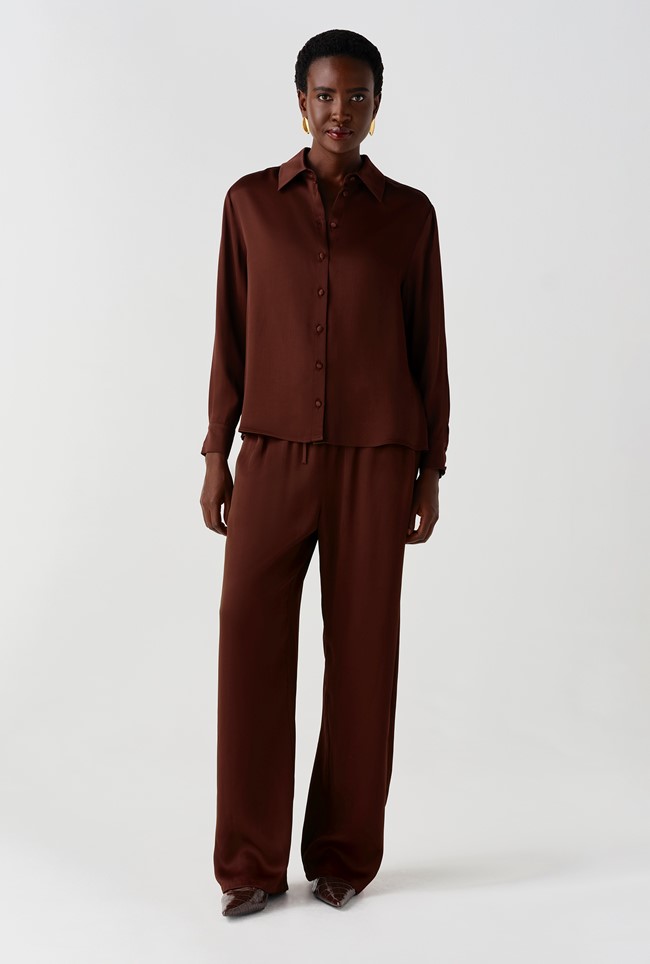 Esther Collared Satin Shirt