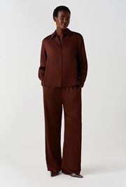 Esther Collared Satin Shirt