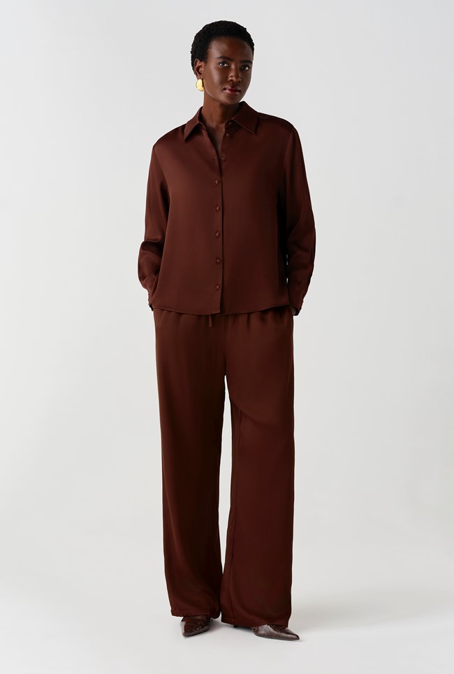 Esther Collared Satin Shirt