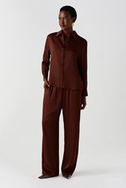 Esther Collared Satin Shirt
