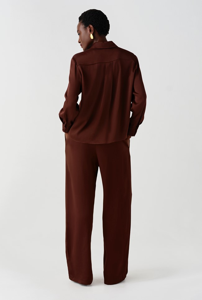 Esther Collared Satin Shirt