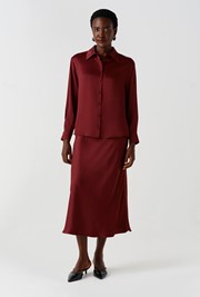 Esther Collared Satin Shirt