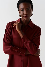 Esther Collared Satin Shirt