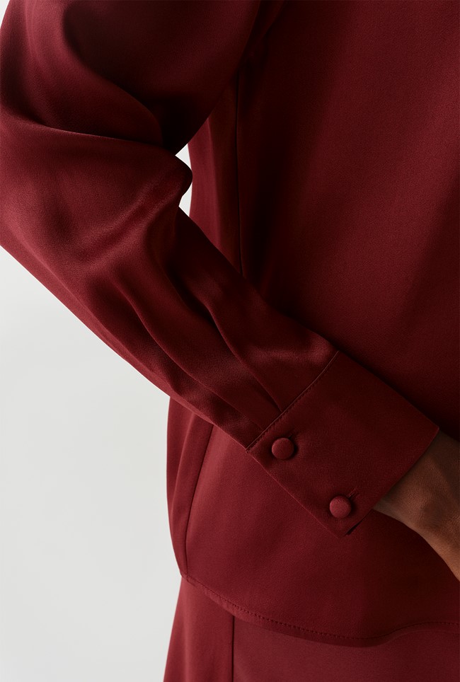 Esther Collared Satin Shirt