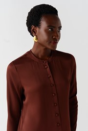 Efie Satin Button Through Blouse