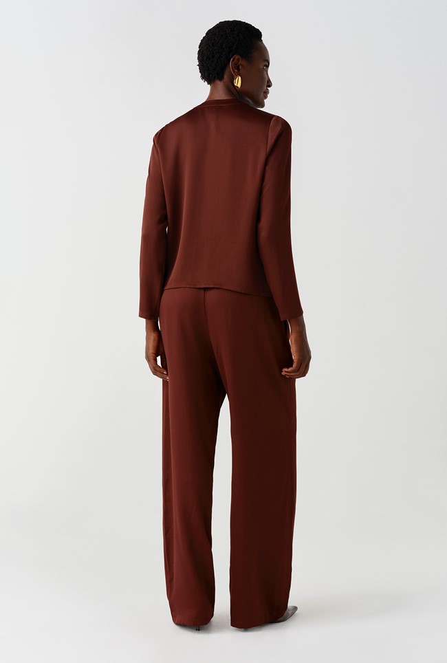 Efie Satin Button Through Blouse