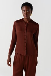 Efie Satin Button Through Blouse