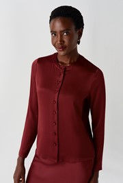 Efie Satin Button Through Blouse