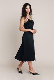 Eva Satin Slip Midi Skirt