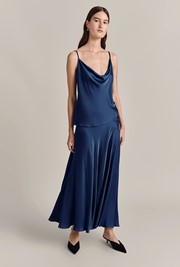 Poppy Satin Midi Skirt